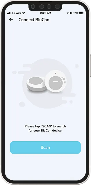 connect blucon Home Screen My Glucose