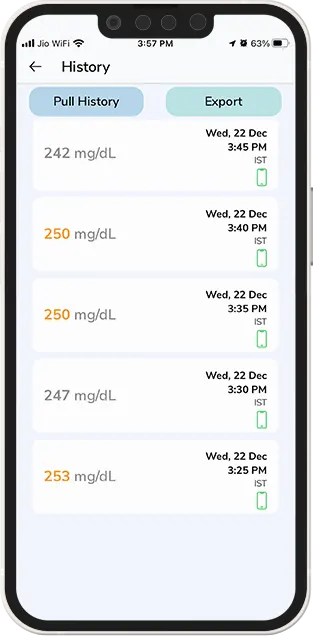 history Home Screen My Glucose