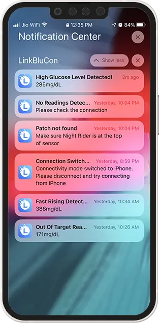 notification Home Screen My Glucose